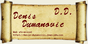 Denis Dumanović vizit kartica